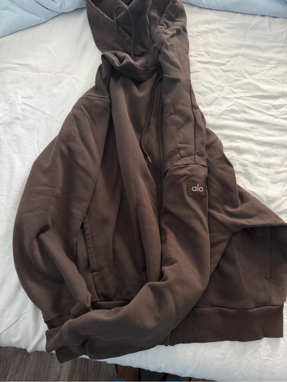 ALO Yoga Men's Zip Hoodie in Chocolate Brown